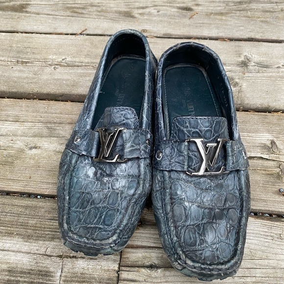 Authentic Louis Vuitton Monte Carlo Crocodile Skin Shoes Size 8 - Picture 15 of 16
